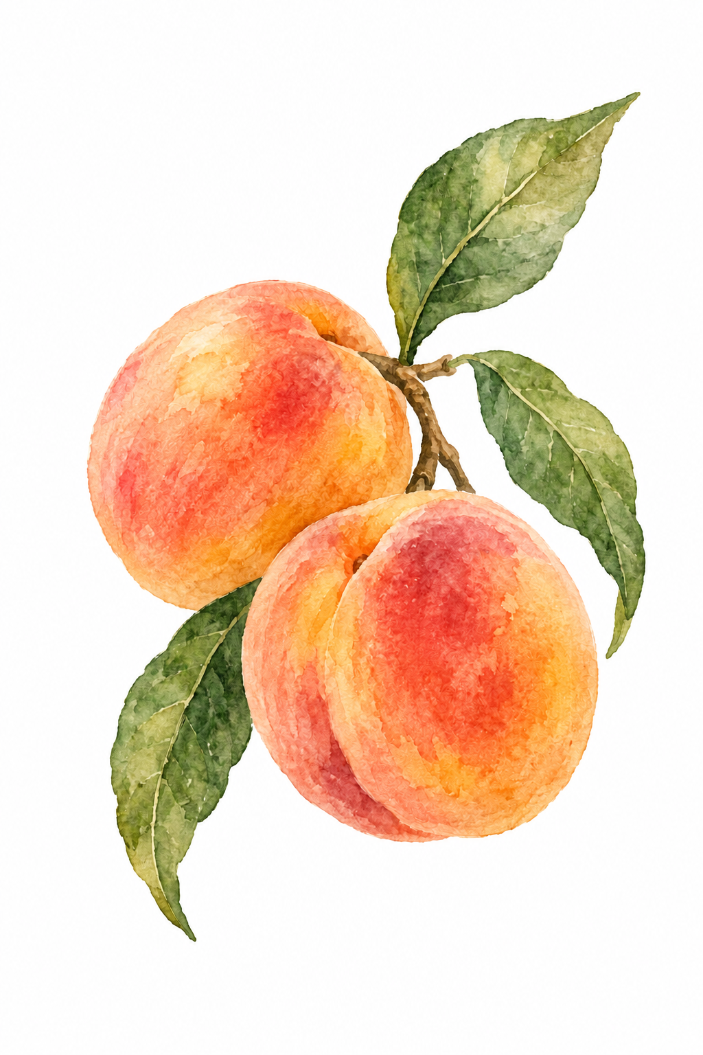 Separately prepared AI teaching illustration with the peach subject on a flat white background