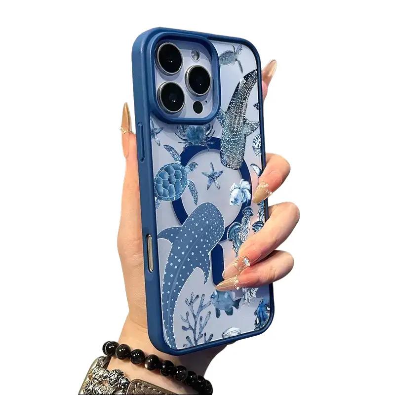 Blue Whale Shark Reef Phone Case phone case sold by CasePop